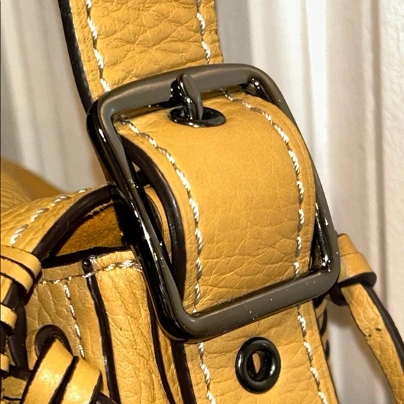 Coach 1941 Whipstitch Saddlebag Fringe Braided Pebbled Leather
